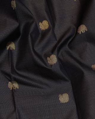 Black and mint pure zari silk saree with silk mark certified 3
