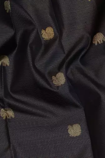 Black and mint pure zari silk saree with silk mark certified