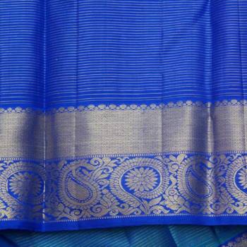 Blue pattu saree with silk mark certified 1