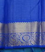 Blue pattu saree with silk mark certified