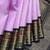 Lavender and black pure zari silk saree