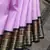Lavender and black pure zari silk saree with silk mark certified