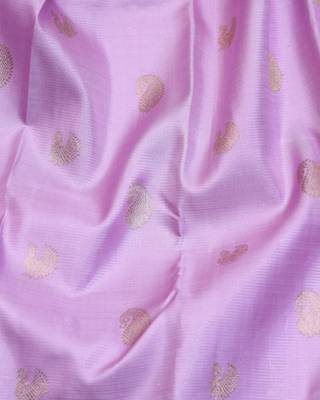 Lavender and black pure zari silk saree with silk mark certified 3