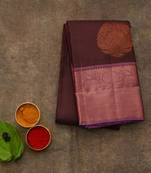 Vairaoosi brown silk saree with silk mark certified