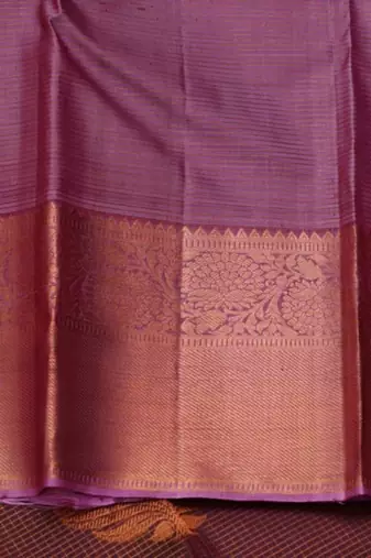 Vairaoosi brown silk saree with silk mark certified