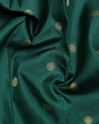 Green and blue pure zari silk saree with silk mark certified 3