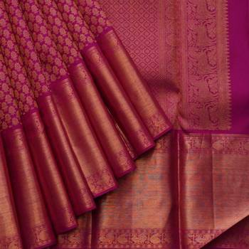 Magenta pink silk saree with silk mark certified 2