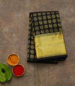 Black brocade silk saree with silk mark certified