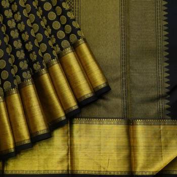 Black brocade silk saree with silk mark certified 2