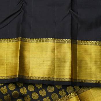 Black brocade silk saree with silk mark certified 4
