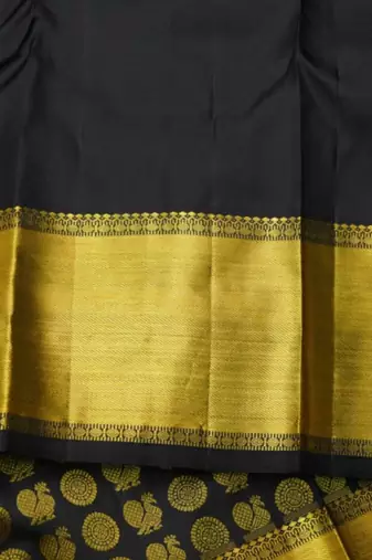 Black brocade silk saree with silk mark certified