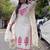 White Embroidered Cotton Kurta and Pant Set with Dupatta