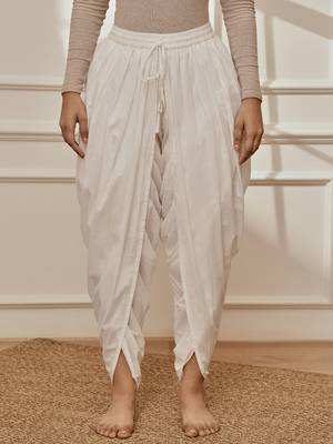 Wowhite cambric cotton dhoti yoga pants with drawstring waist 1
