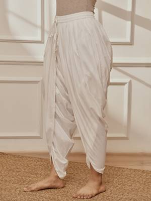 Wowhite cambric cotton dhoti yoga pants with drawstring waist 2