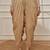 Women's beige cambric cotton dhoti yoga pants with drawstring waist