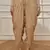 Women's beige cambric cotton dhoti yoga pants with drawstring waist
