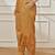 Women's dusty saffron cotton linen straight yoga pants with adjustable buttons