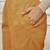 Women's dusty saffron cotton linen straight yoga pants with adjustable buttons