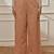 Women's rose pink cotton linen straight yoga pants with adjustable buttons