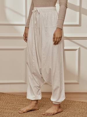 Wowhite cotton lycra harem yoga pants with drawstring & elasticated waist 2