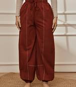 Womaroon cambric joggers yoga pants with geometric embroidery