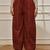 Women's maroon cambric joggers yoga pants with geometric embroidery