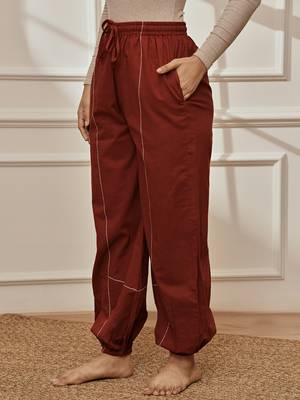 Womaroon cambric joggers yoga pants with geometric embroidery 2