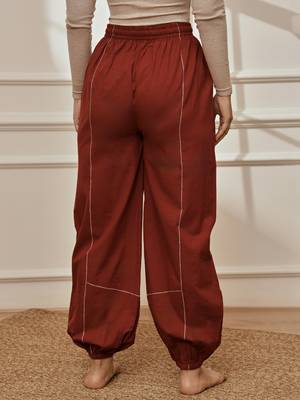 Womaroon cambric joggers yoga pants with geometric embroidery 3