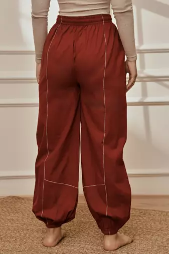 Womaroon cambric joggers yoga pants with geometric embroidery