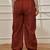 Women's maroon cambric joggers yoga pants with geometric embroidery