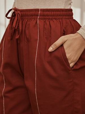 Womaroon cambric joggers yoga pants with geometric embroidery 4