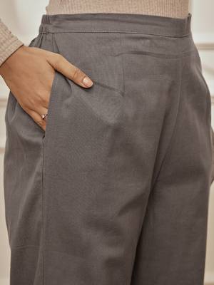Wogrey cotton linen straight yoga pants with adjustable buttons 4