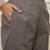 Women's grey cotton linen straight yoga pants with adjustable buttons