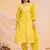 Yellow Printed Cotton Kurta and Pant Set with Dupatta