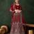 Maroon Semi-Stiched Heavy Zari Embroidery Velvet Lehenga Choli 