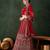 Red Semi-Stiched Heavy Zari Embroidery Velvet Lehenga Choli 