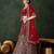 Red Semi-Stiched Heavy Zari Embroidery Velvet Lehenga Choli 