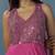 Pink chinon plain anarkali