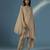 Gold georgette plain kurta with pant