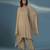 Gold georgette plain kurta with pant