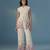 White silk embroidered tunic with pant