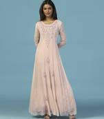Pink georgette embroidered anarkali