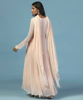 Pink georgette embroidered anarkali 3