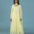 Yellow georgette embroidered anarkali