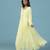 Yellow georgette embroidered anarkali