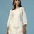 Ivory chanderi cotton embroidered kurta with dhoti