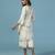 Ivory chanderi cotton embroidered kurta with dhoti