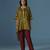 Green chanderi cotton plain kurta with pant
