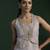 Grey silk embroidered kurta set with jacket