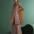 Pink silk embroidered sharara set